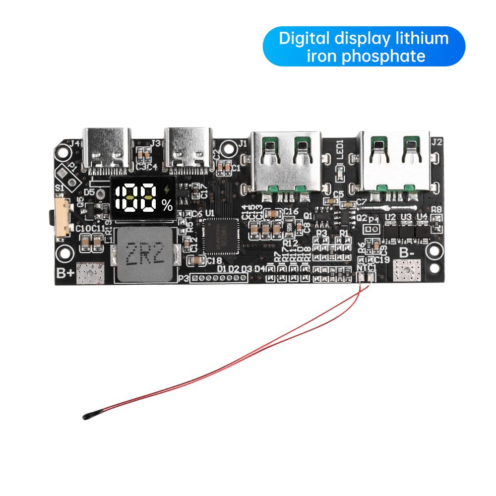 22.5W Quick Charging Mobile Power Module QC PD SCP Digital / LED Display Type-C USB Power Bank Circuit Board With NTC Sensor