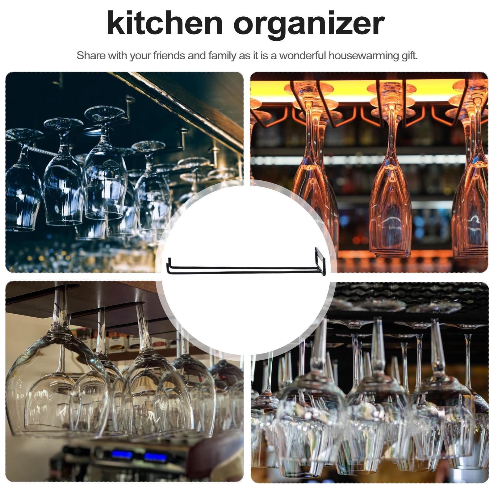 

Wine Glass Rack Wire Hanging Shelf Strong Screw Installation Kitchen Bar Glass Storage Organizer Holder Storage Hanger other