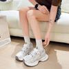 Thick-soled 2025 Spring and Summer New Lace-up Dad Shoes New Trendy Sports Shoes Breathable Casual Sports Shoes Heightening Shoes