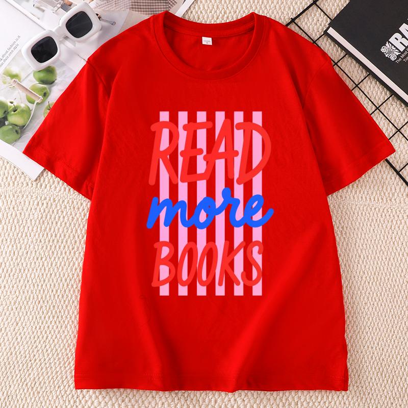 READ More Books Graphic T Shirts Casual Cotton Short Sleeve Printed Tshirts Book Lover Bookworm Tshirts Unisex Clothing