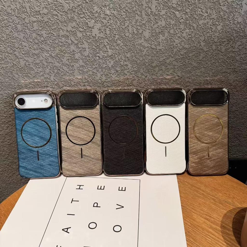Luxury Golden Silk Magnetic Phone Case Suitable For iphone 17 17Air 17pro 17promax No Frame Magnetic Wireless Phone Cover