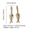 1 Pair Unique Fish Bones Dangle Earrings for Women Fashion Zirconia Earring Jewelry Wedding Party Accessories