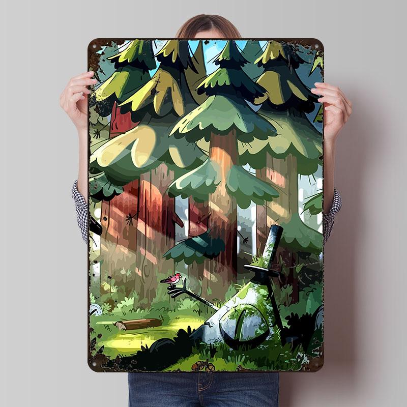 Gravity Gravity Falls Metal Poster Customized Wall Art Retro Vintage Tinplate Signs for Man Cave Bar Accessories Office Decor