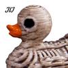 Creative Resin Sculpture Mini Skeleton Duck Figurines, Halloween Tiny Figures, Spooky Dark Decor Accessories Miniature Bone Statue for Graveyard