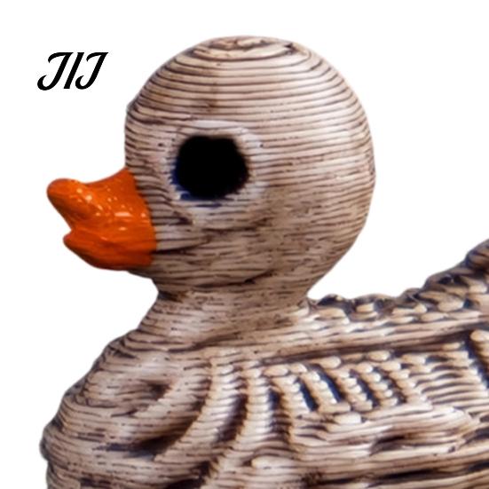 Creative Resin Sculpture Mini Skeleton Duck Figurines, Halloween Tiny Figures, Spooky Dark Decor Accessories Miniature Bone Statue for Graveyard