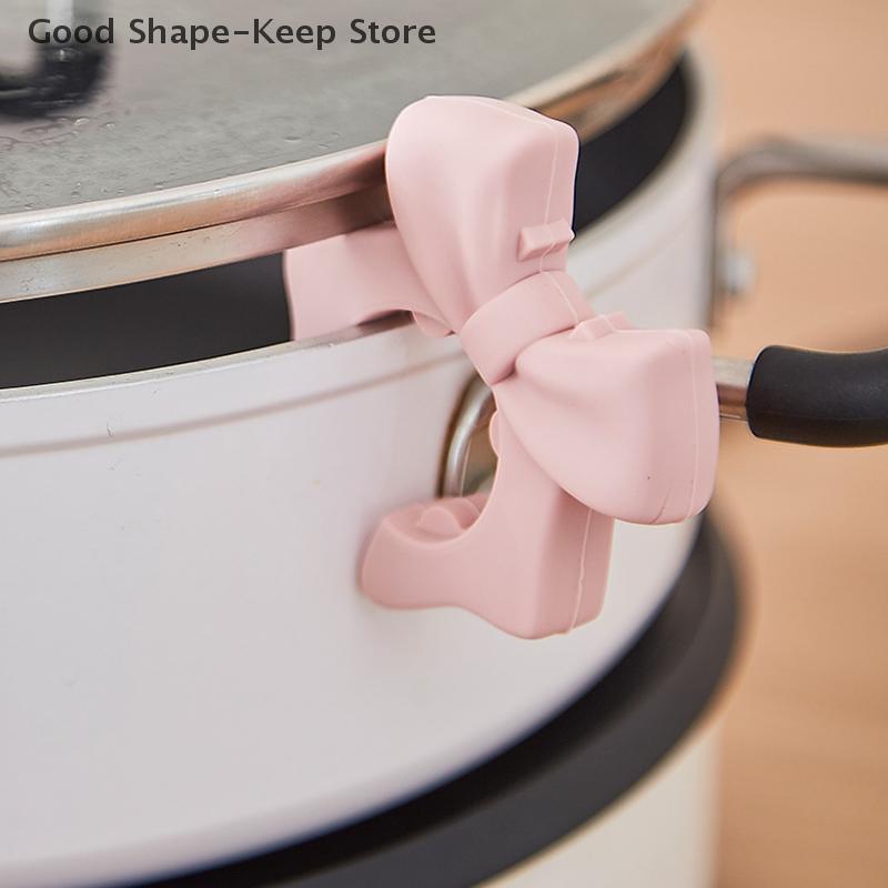 Bow Spatula Holder, Silicone Bow Shaped Spoon Rest,Anti-Scalding Silicone Utensil Holder, Spoon Holder For Pot Silicone Clip