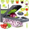 1 hachoir à légumes multifonctionnel avec panier, trancheur de fruits, broyeur de pommes de terre, broyeur de carottes