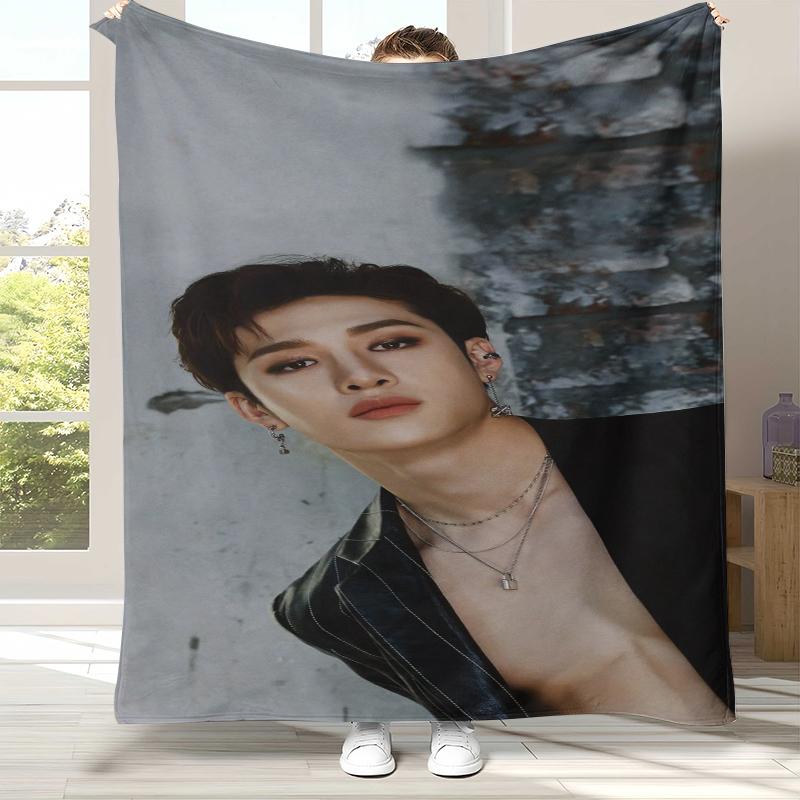 Coperta di Flanella Bang Chan Kpop Stray Kids, Coperta Morbida Calda in Peluche per Casa Camera da Letto Letto Divano Copertura Campeggio Picnic regalo