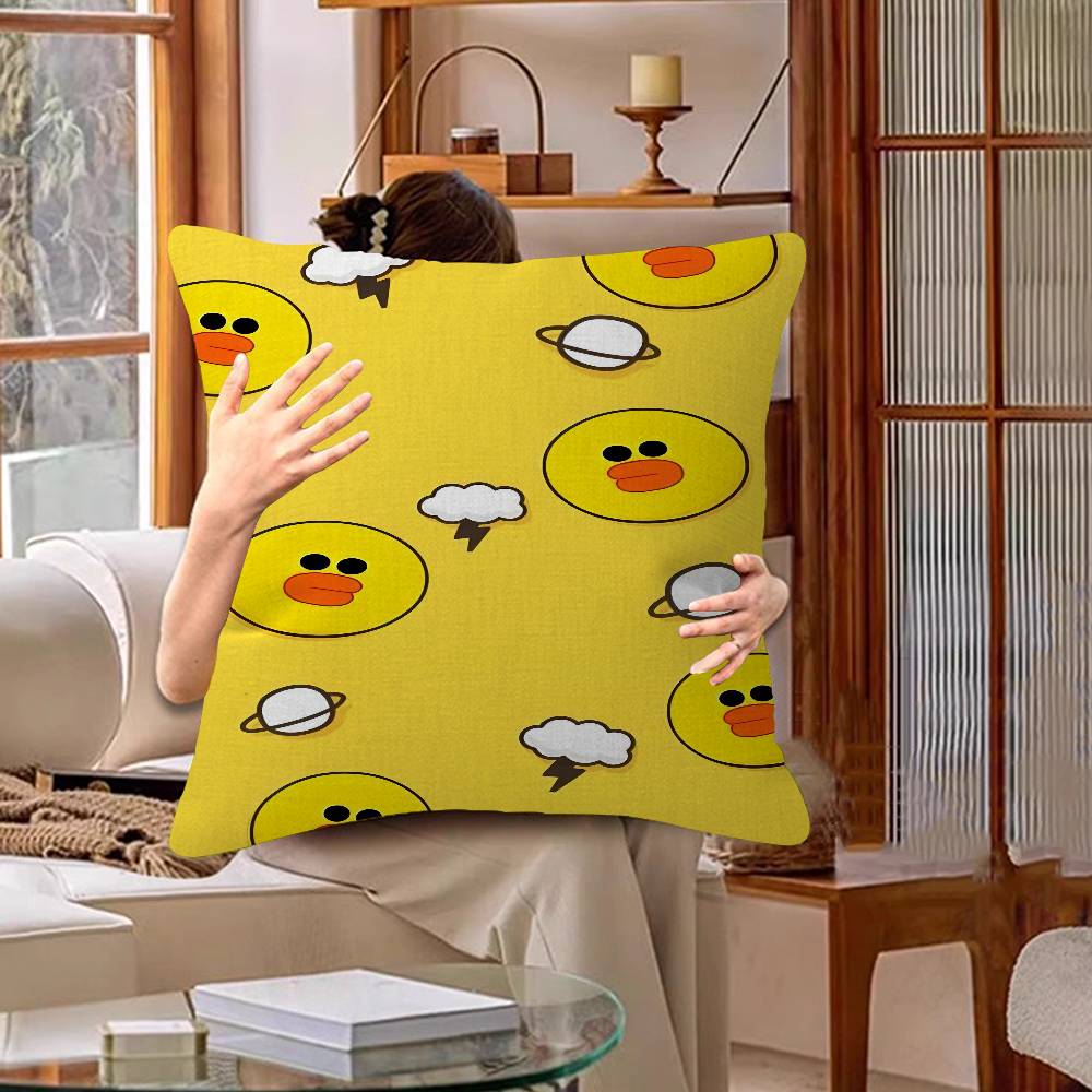 Cute Cartoon Art Duck Pillow Gift Home Office Decoration Bedroom Sofa Car Cushion Cover case 45x45