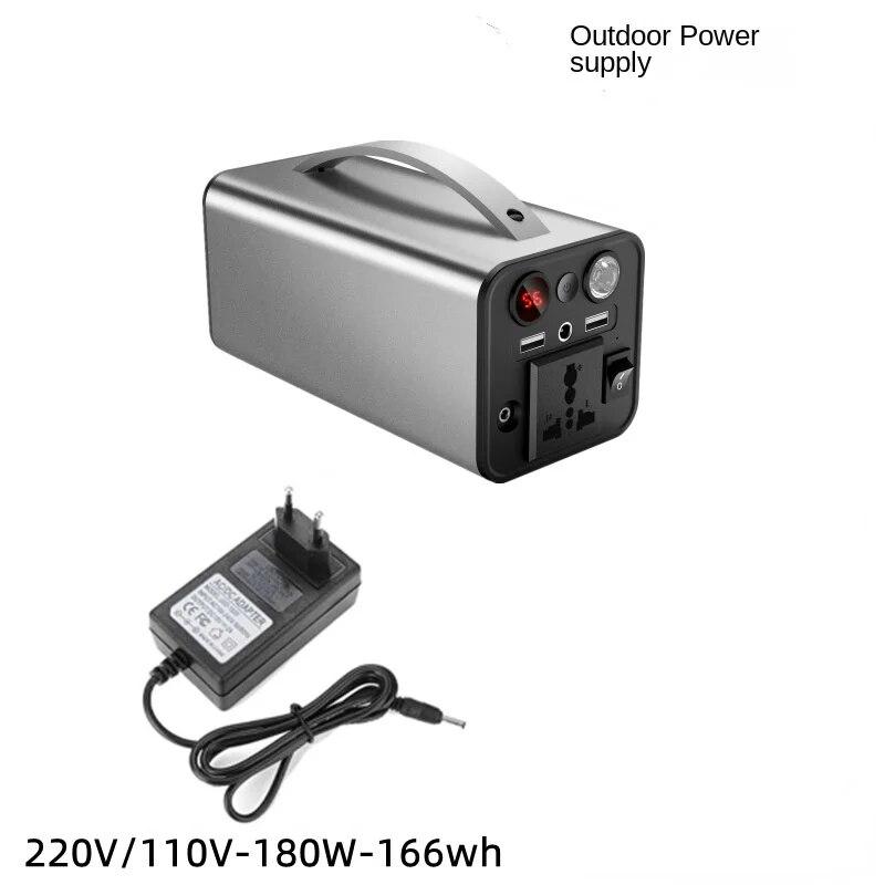 

Светодиодный фонарик с солнечной зарядкой, уличный источник питания, 220 В, портативный аккумулятор для хранения энергии, 110 В, мобильный банк серебряный