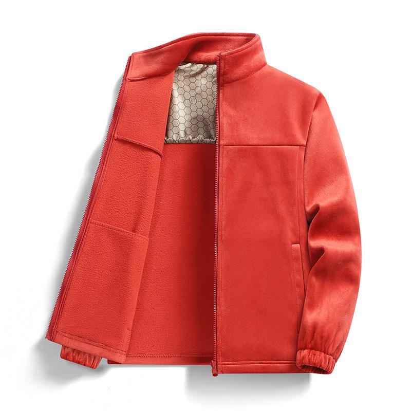 

Men s Versatile Color Block Fleece Jacket - Stand Collar, Warm, Casual, Simple, Windproof, Winter Coat L