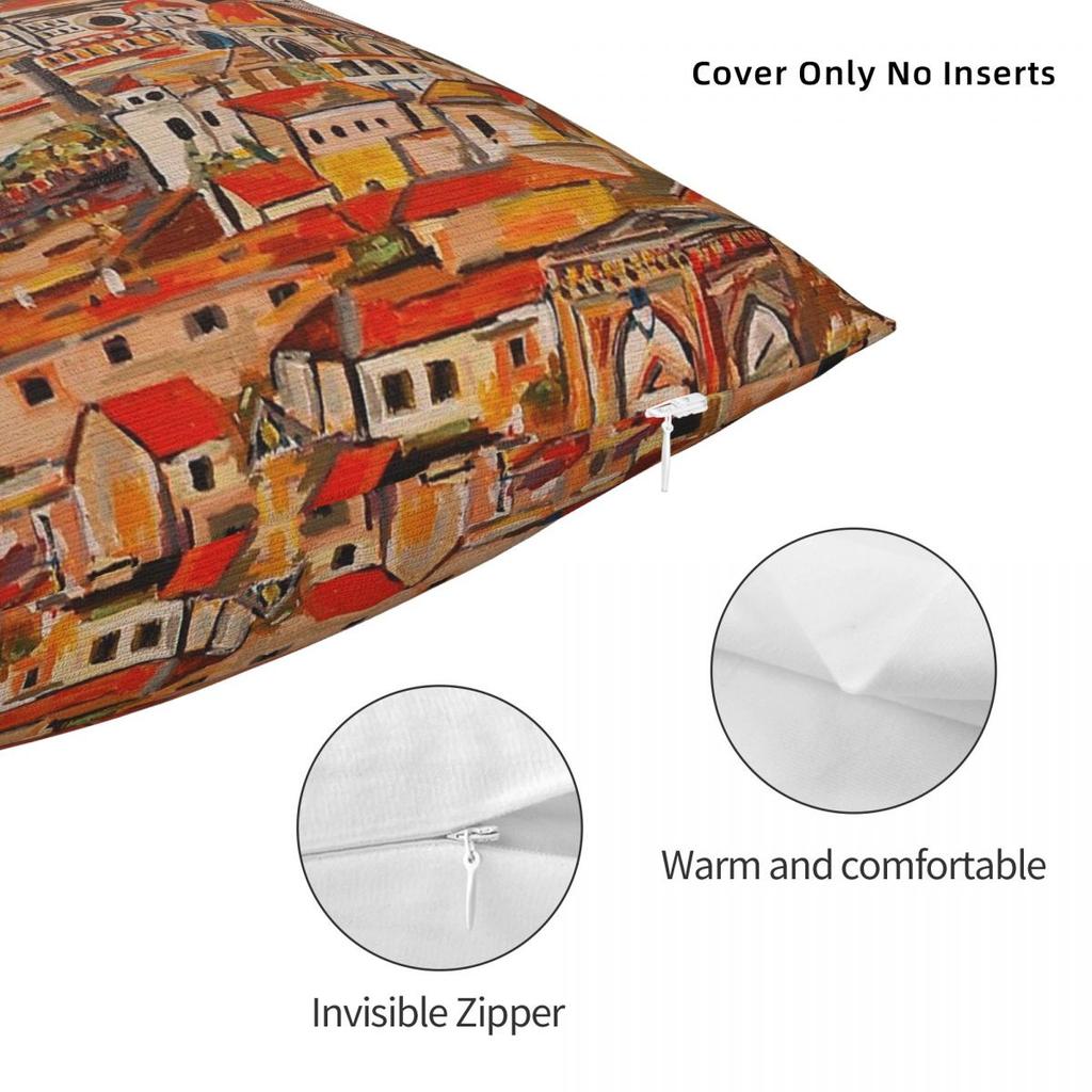 City Of Florence Landscape Pillowcase Polyester Linen Velvet Creative Zip Decorative Throw Pillow Case Sofa Cushion Cover