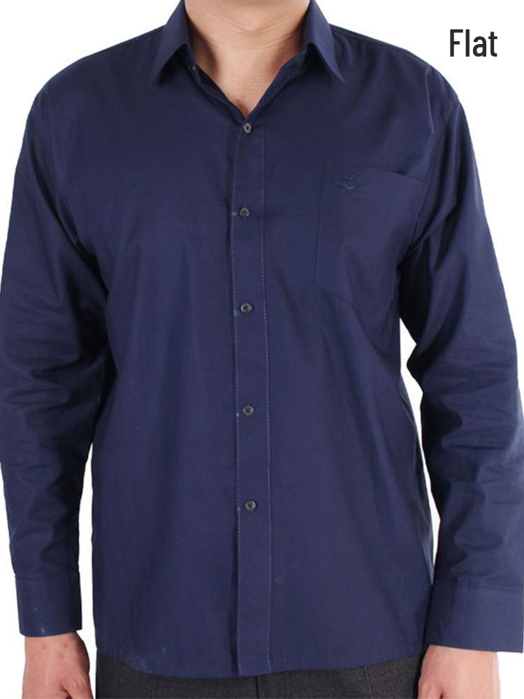 Men's Summer Loose Cotton Shirt for Middle-aged and Elderly