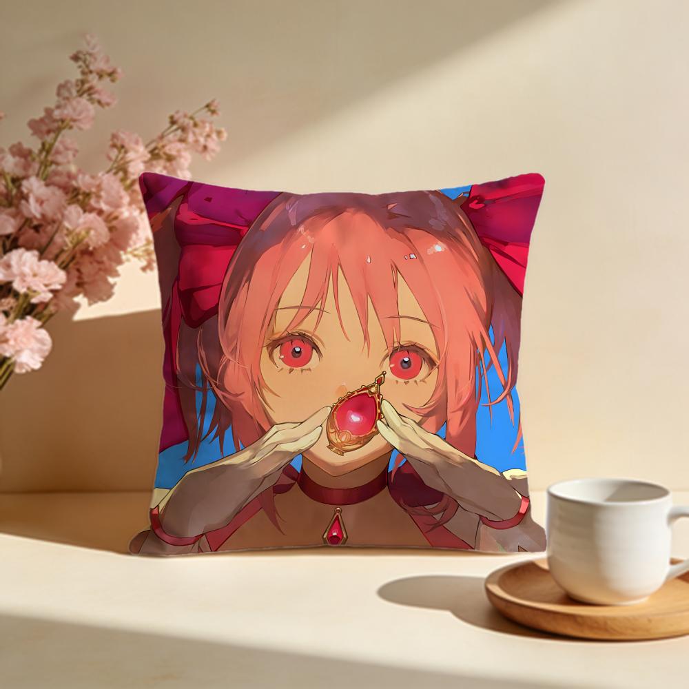 Trendy PPuella Magi Madoka Magicaing Cushion Cover Stylish Washable Pillow Cover Ideal for Couch Bedroom Car Decoration