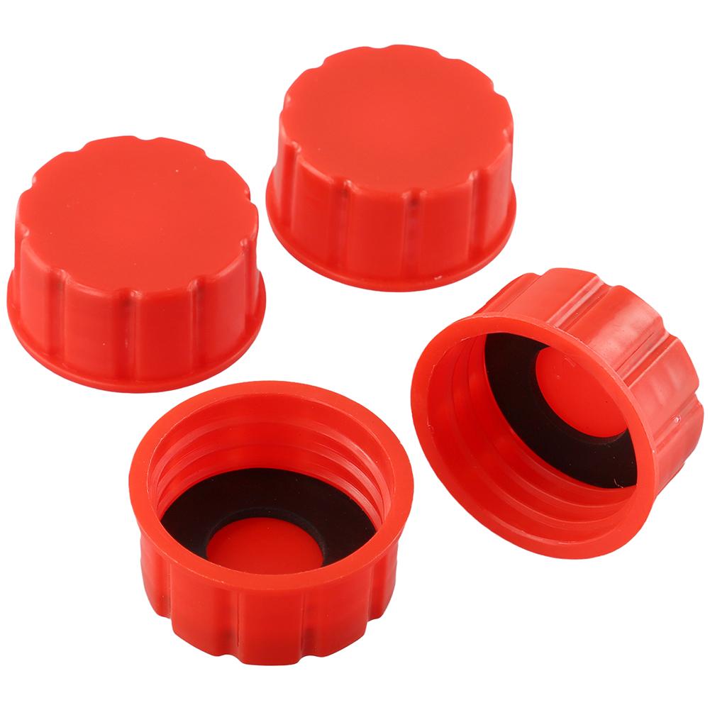 8PCS Solid Base Cap Kit 1.75" Red Coarse Thread Gas Can Replacement Gas Tank Solid Bottom Cap For Most Standard Opening Gas