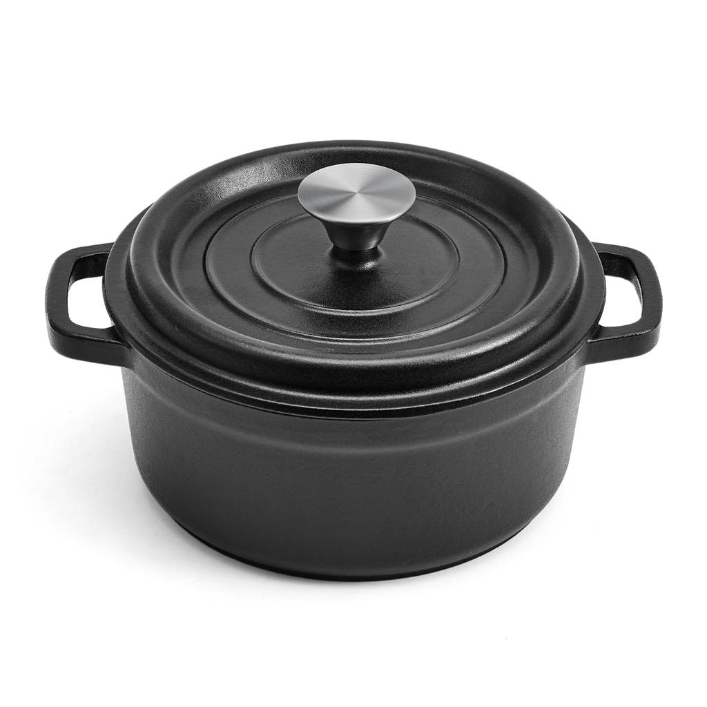 Wang Genji Cast Iron Enamel with Induction Gas Large Oven Home Cooking Pot Pot, Waterless, 22cm, Handles, Cooking, Cooking, Capacity, Durable, Safe,