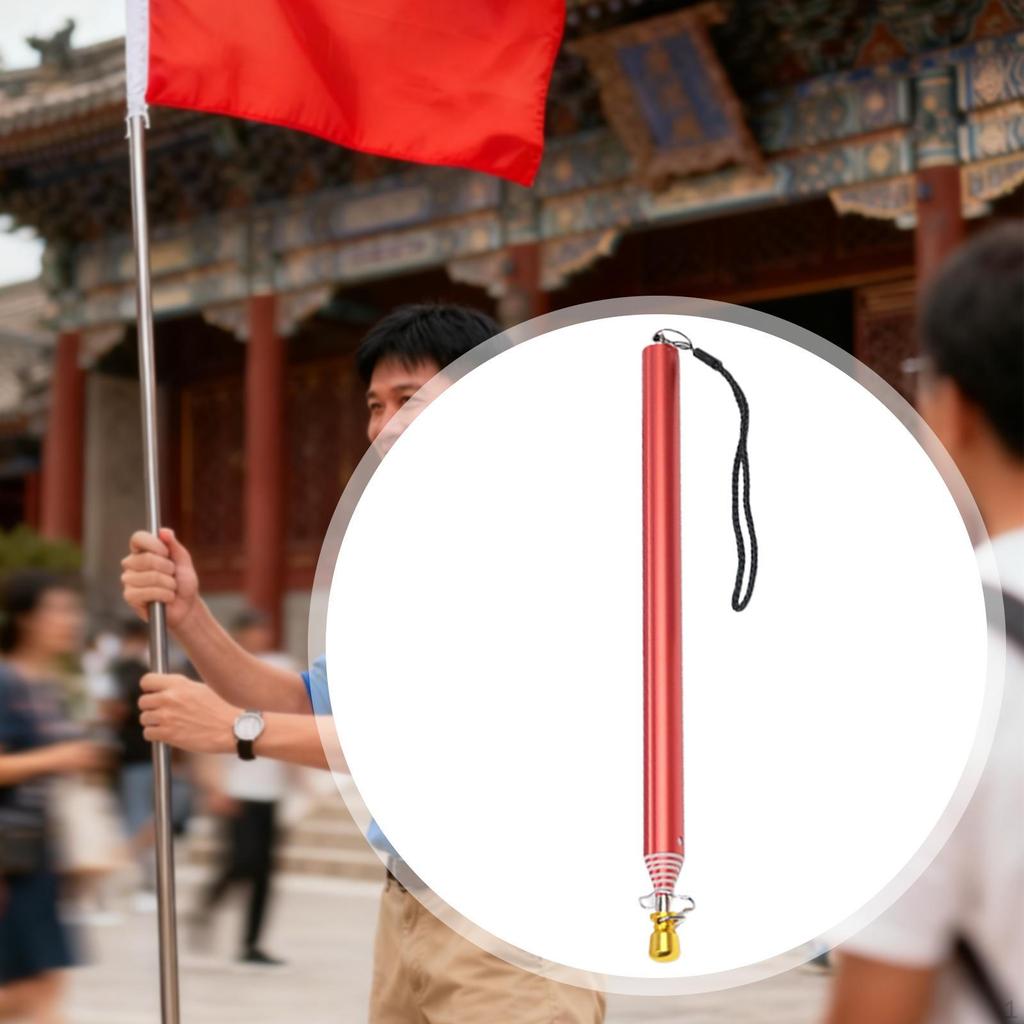Handheld Telescopic Flagpole Hand Shank Aluminum Alloy Easy To Store Nonslip Presentation Pointer