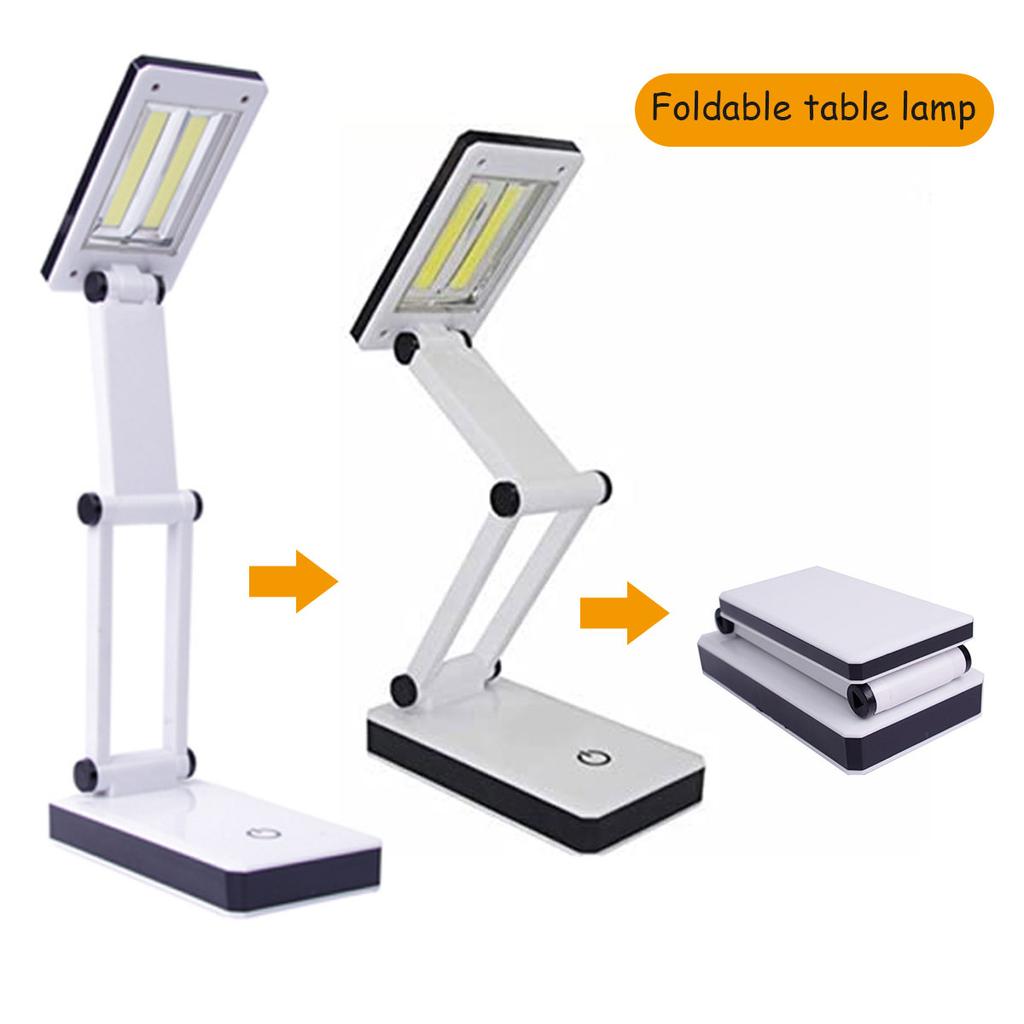 Foldable Desk Lamp Portable Compact Reading Lamp Usb/ Battery Powered Desk Light Touch Switch Control Dimming Eye Care Book Lamp