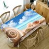 Thicken Cotton Tablecloth Big Conch Starfish On The Beach Pattern Rectangular Round Table Cloth For Wedding Picnic Party