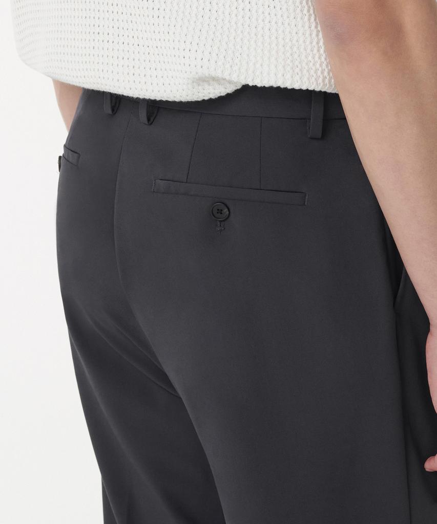 MUSINSA STANDARD [Cooltandard] Wide Hidden Banding Slacks [Gunmetal]