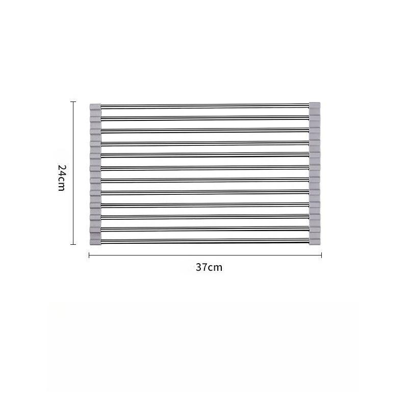 1pc Foldable Dish Drainer,Roll Up Dish Drying Rack ,Kitchen Sink Holder Organizer,Tableware Plate Storage Shelf