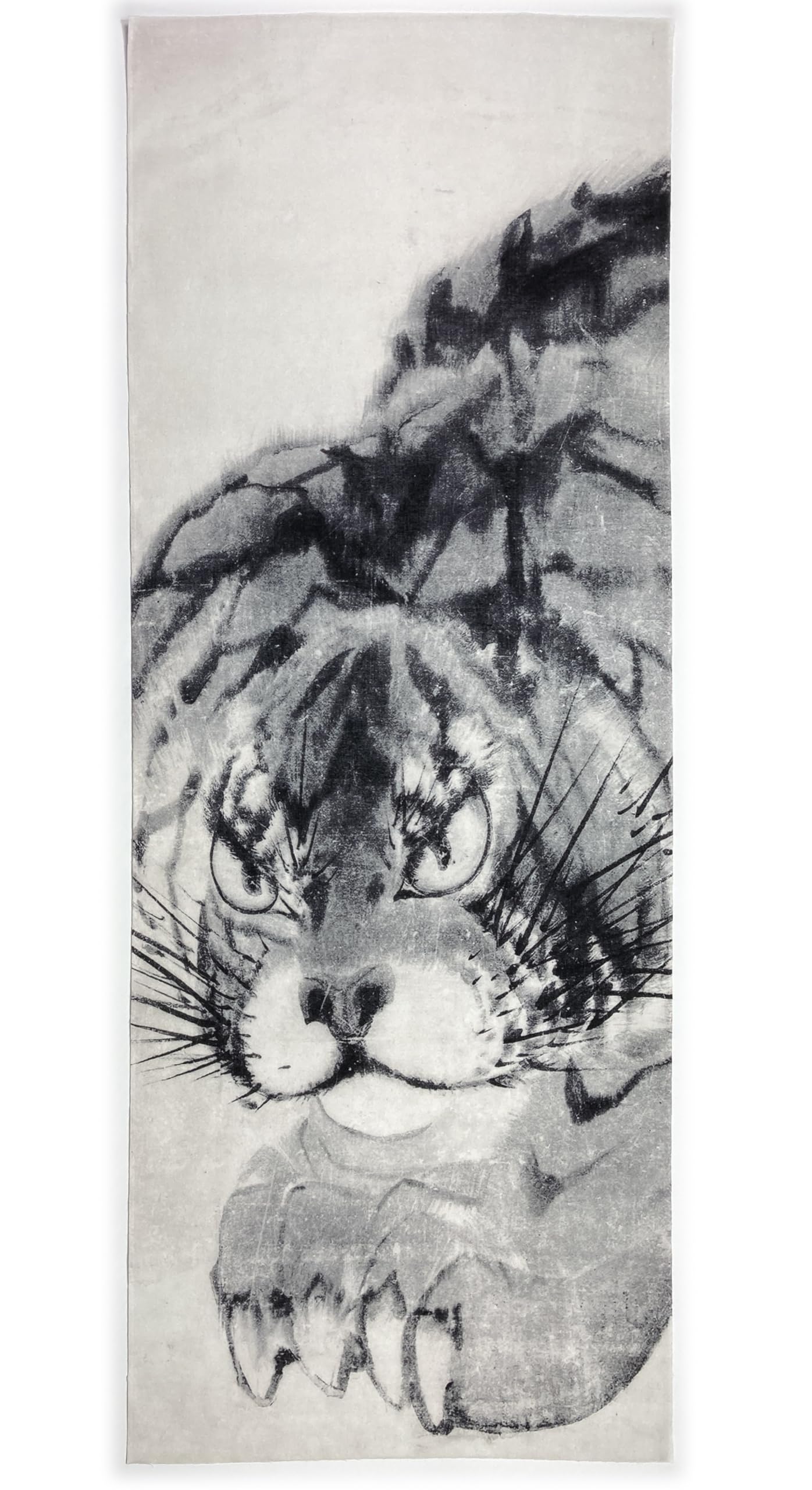 

hand towel by Nagasawa featuring a vertical tiger pattern on the wall of Kinkozan Muryoji Ukiyo-e Rosetsu, Temple.