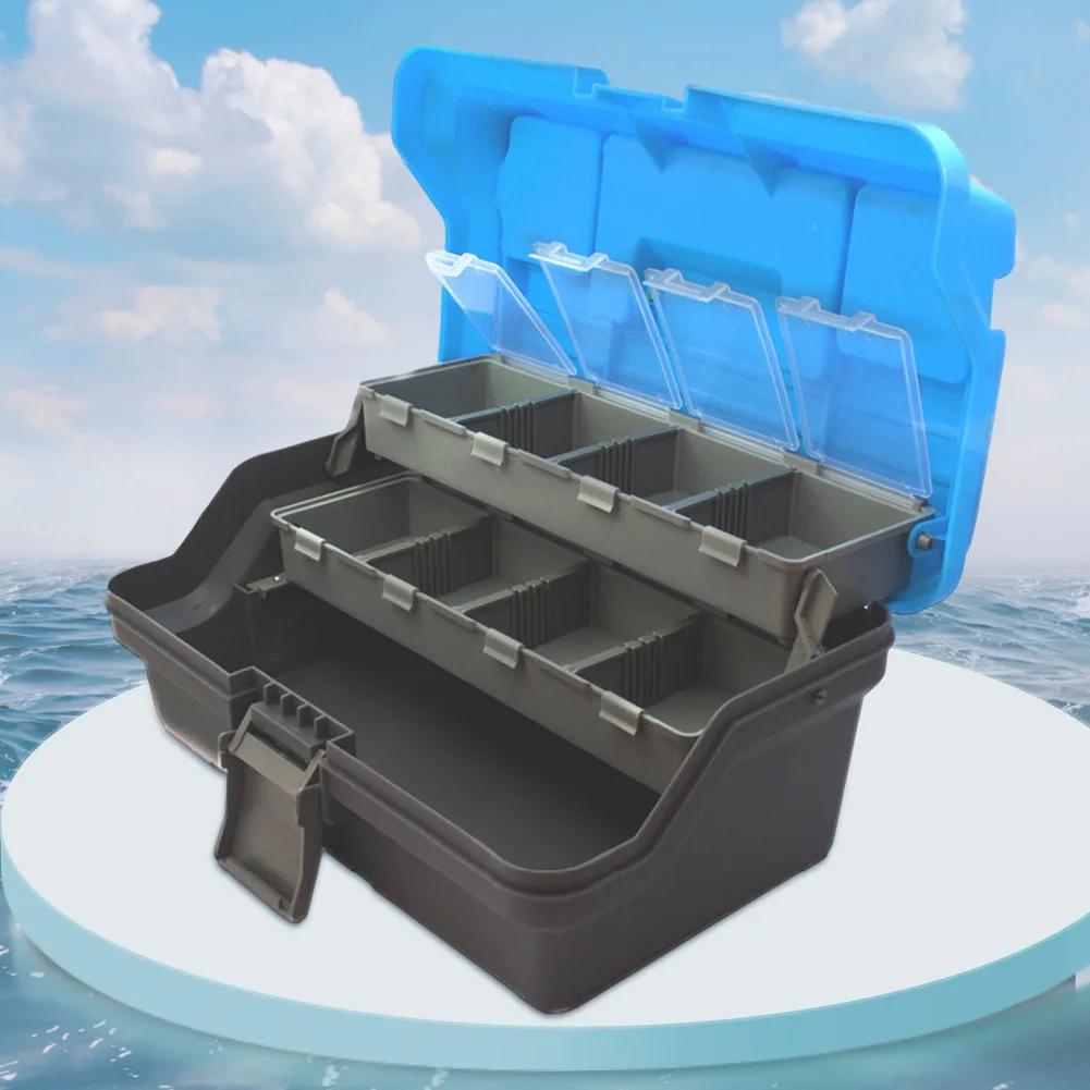 3-Layer Folding Fish Hook Lure Box Portable Storage Tool Box Multipurpose Fishing Toolbox with Handle for Fishing Tackle Storage