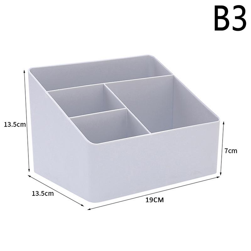 Simple Brush Colored Pen Marker Desktop Stationery Storage Box Multi-Functional Three Squares Desktop Sundries Storage Holder