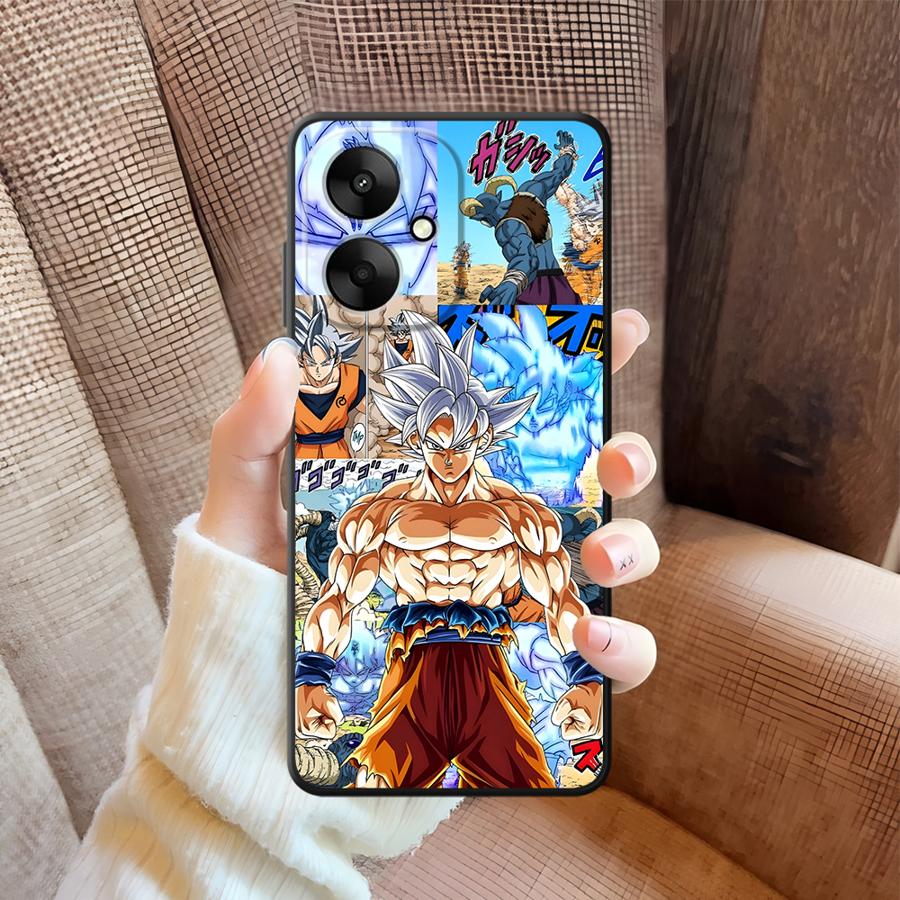 Black Soft Phone Cover Case for Xiaomi Redmi 13C A4 10 A3 12C A1 A2 Plus A5 9 14C K40 K80 Pro Canvas Art Walls Dragon Ball Goku