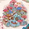 1Set Cartoon Cute Landscape Stickers Cabin Scene Diy Game Stickers Hand Account Decoration Stickers Creative Diy Stickers