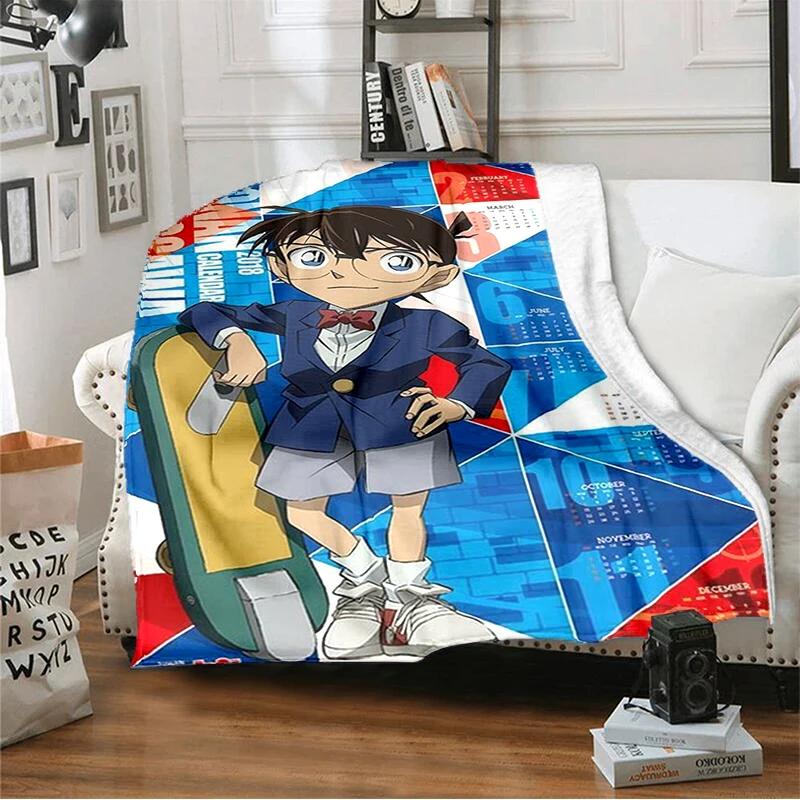 Cartoon Cartoon Detective Conan Printed Blanket, Fashionable Soft Warm Flannel Blanket, Bed Sofa Outdoor Travel Picnic Blanket