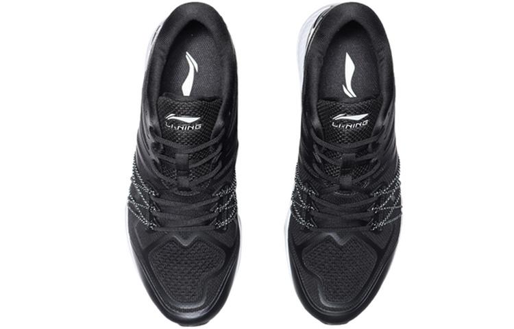 Li Ning Cushioning Slip Resistant Abrasion Resistant Low Top Running Shoes Men's Black White ARHP233-1