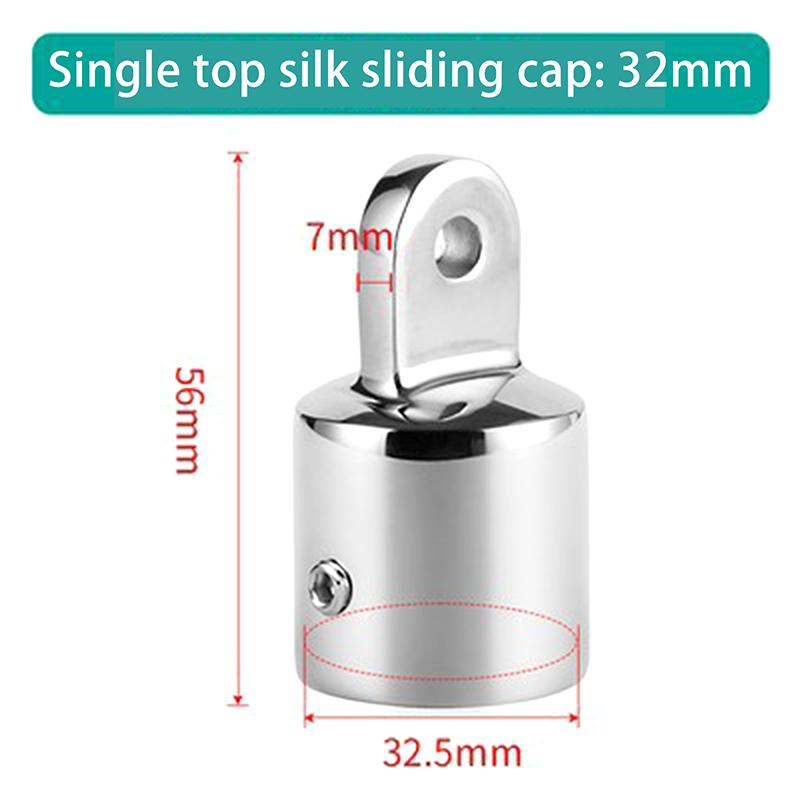 1Pc Boat Bimini Top Fitting Deck Hinge Slide Cap 19-32Mm Pipe Eye End Cap External Eye End Canopy Tube Boat Accessories