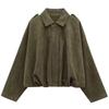 Dames Bomberjack Revers Lange Mouw Rits Suède Jas Dames High Street Cropped Racejassen Jassen BuitenKleding