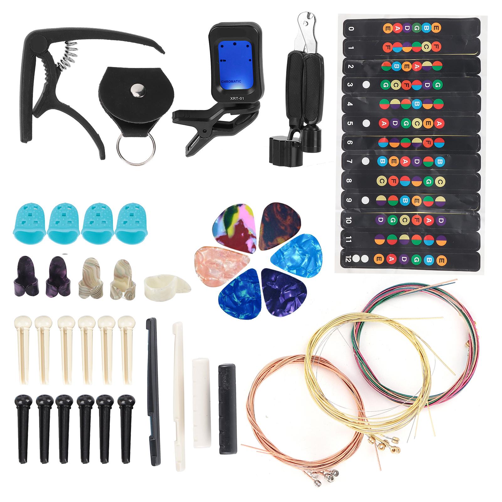 

Guitar String Replacement Kit Accessory Set Changing Tool Pack Pick Pin Capo Tuner Winder