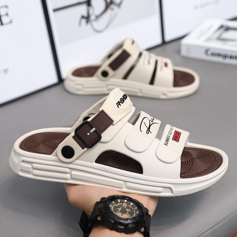 Cool slippers men's 2025 new casual outer wear men's beach two wear one-word drag student sandals slippers