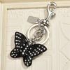 Keychain Pendant Rhinestones Inlaid Gradient Butterfly Shape Key Chain with Lobster Clasp Bag Charm Backpack Accessory