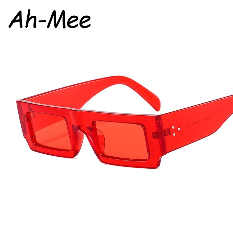 Cycling Thick Rectangle Sunglasses Men Women Candy Colorful Sun Glasses Brand Travel Shades Vintage Rivets Eyeglasses UV400