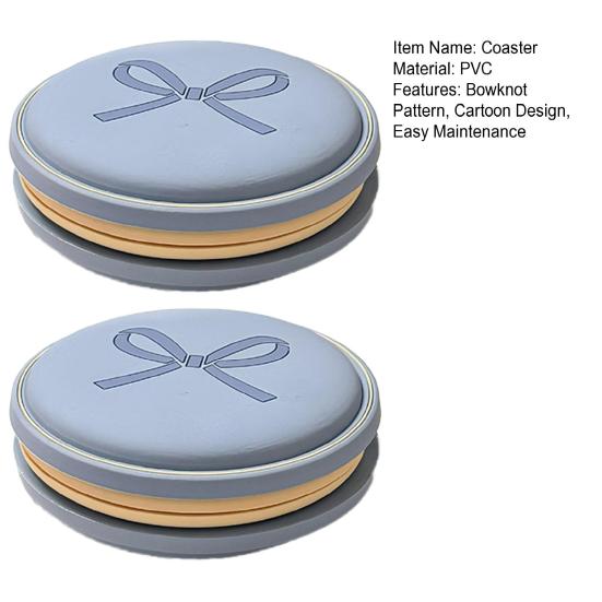 6Pcs Coaster Macaron Cartoon Design Heat Resistant Anti-Slip Coasters Cups Bowls Plates Mat Home Office Coffee Shop Decor