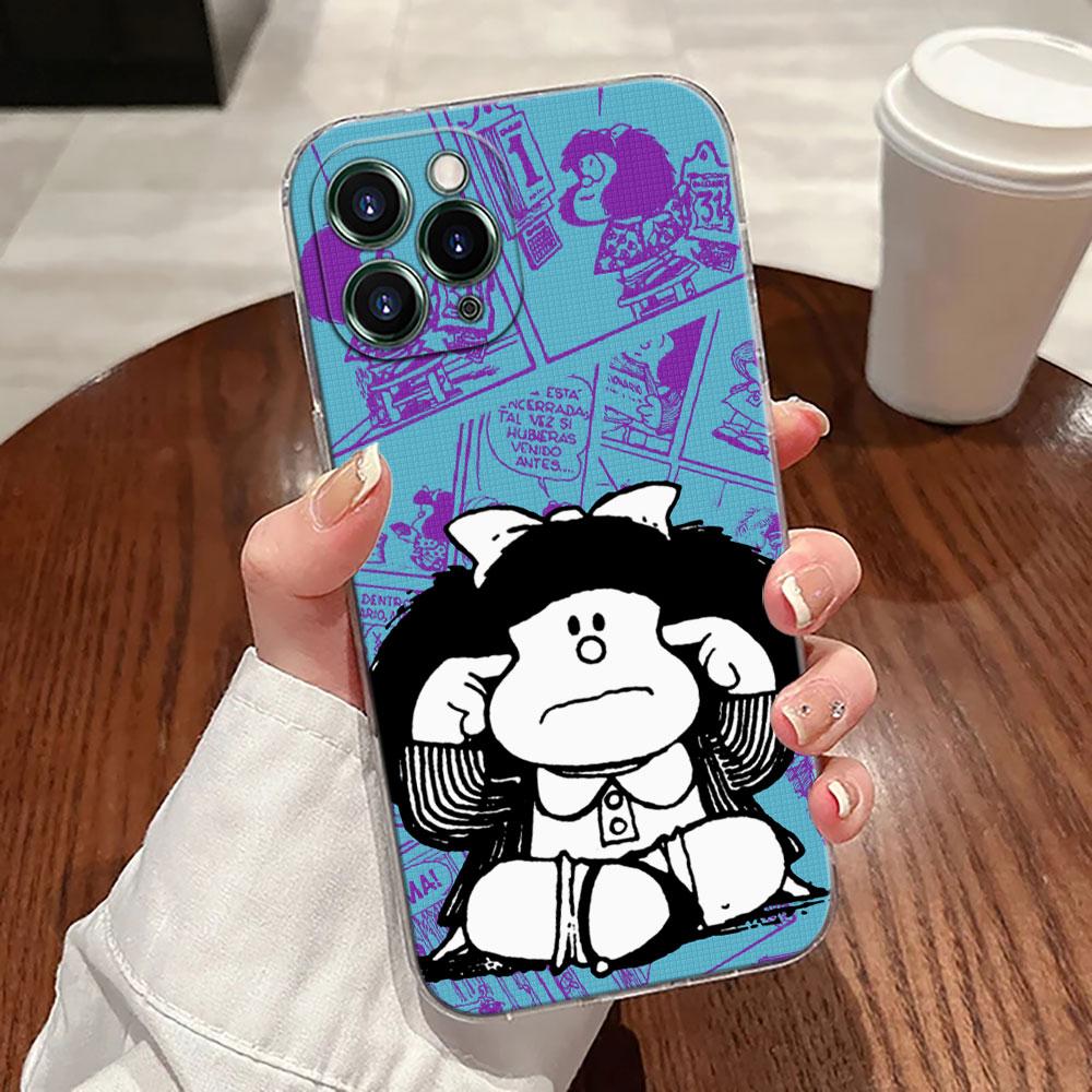 Mafalda Disney Transparent Phone Case For iPhone 17 Pro Max 17E 11 12 13 14 15 16 Pro Max Plus 17 Air 16E 7 X Soft Cover Mafalda