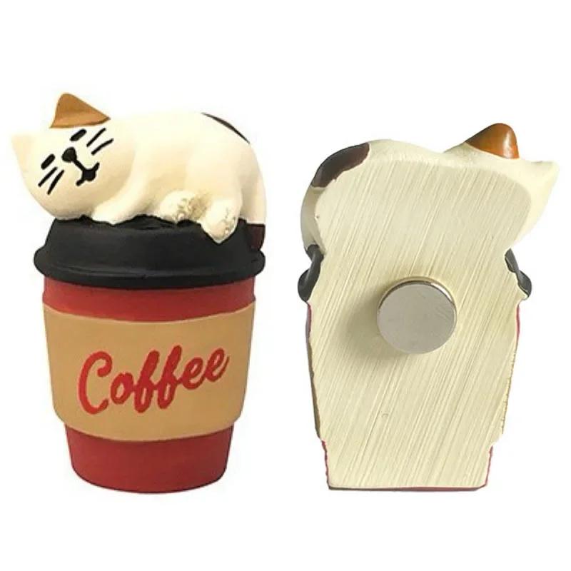 Resin Cute Cartoon Cat Fridge Magnetic Sticker Kawaii Zakka 3D Refrigerator Magnet Magnets Home Decoration Creative BirthdayGift