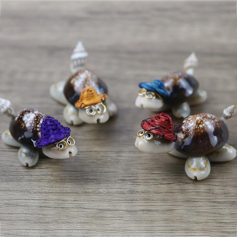 2Pcs Cute Cartoon Little Turtle Sea Shells Art Craft Natural Small Tortoise