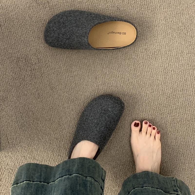 Fashion Flats Women Mules Shoes Slingback Fashion Slippers New Cozy Autumn Dress 2025 Casual Designer Brand Walking Zapatillas De Mujer