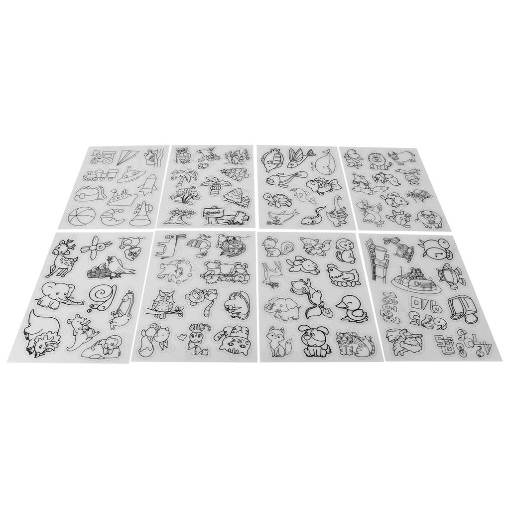 8 ks Smršťovací fólie Roztomilý zvířecí vzor Smršťovací plastový umělecký papír pro DIY přívěsek na klíče Řemeslo