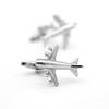 New Arrival Aircraft Cuff Links Silver Color Plane Design Quality Brass Material Men'S Cufflinks