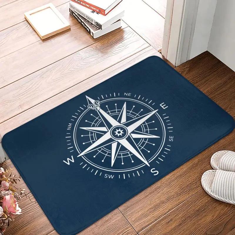 Zerbino Vintage Bussola Nautica Tappetino Antiscivolo Ancora del Capitano Barca Bagno Cucina Balcone Tappeto Tappeto 40*60cm Pedata Ingresso