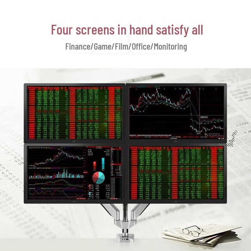 Loctek D7Q Four-Monitor Desk Mount