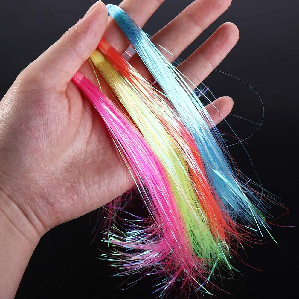 Fishing Lure Shining Assist Hooks Line Fly Tying Materials Fly Tying Tinsel Jig Hook Streamer