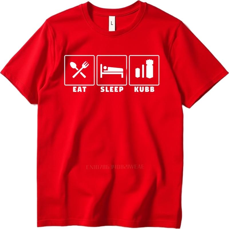 Men cotton tshirt Brand summer For him tshirt Eat Sleep Kubb Short Sleeve Breathable ONeck Top tees Brand t shirt for man