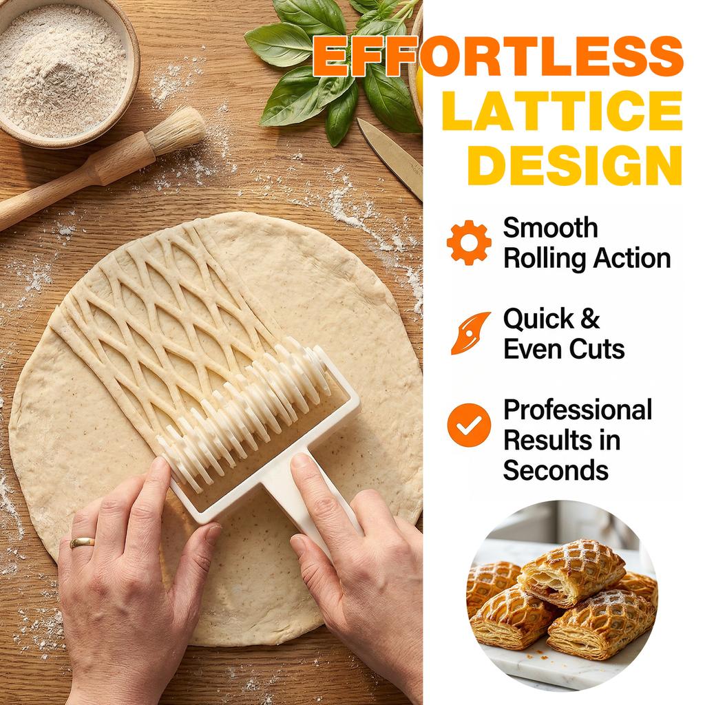 Lattice Roller Cutter Pie Pizza Cookie Dough Roller Lattice Household Baking Pastry Tool for Home Kitchen Baking Cooking 1